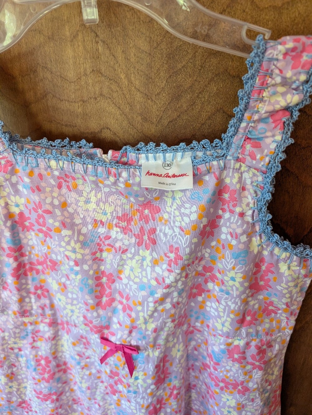 🌺 Hanna Andersson "Flower Market" Sundress with Blue Trim - Picture 3 of 8